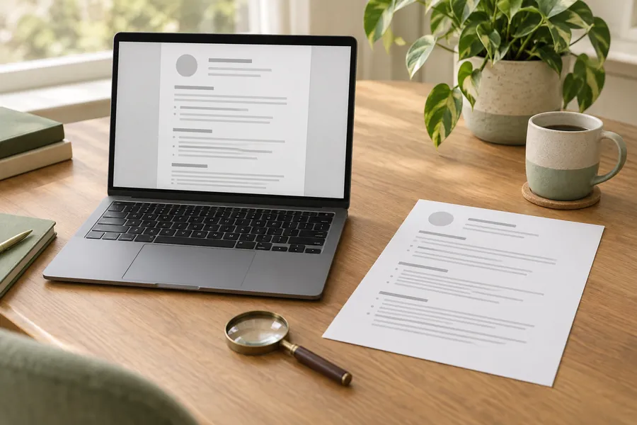 Illustrative CV workspace
