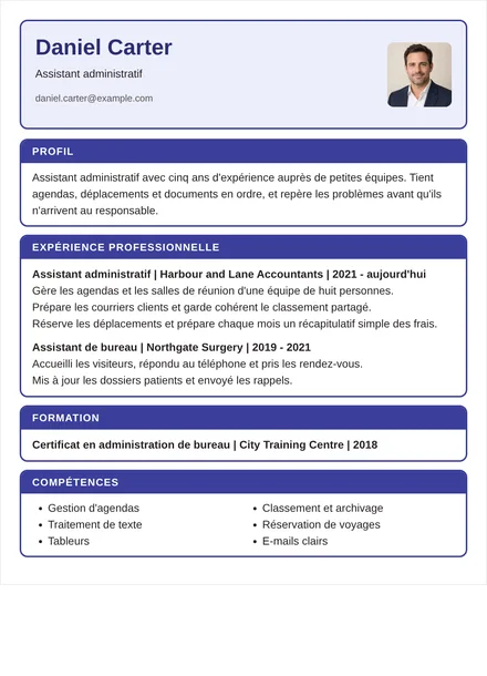 assistant administratif - Encadré Mise en page