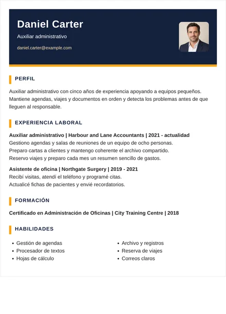 auxiliar administrativo - Dos tonos Diseño