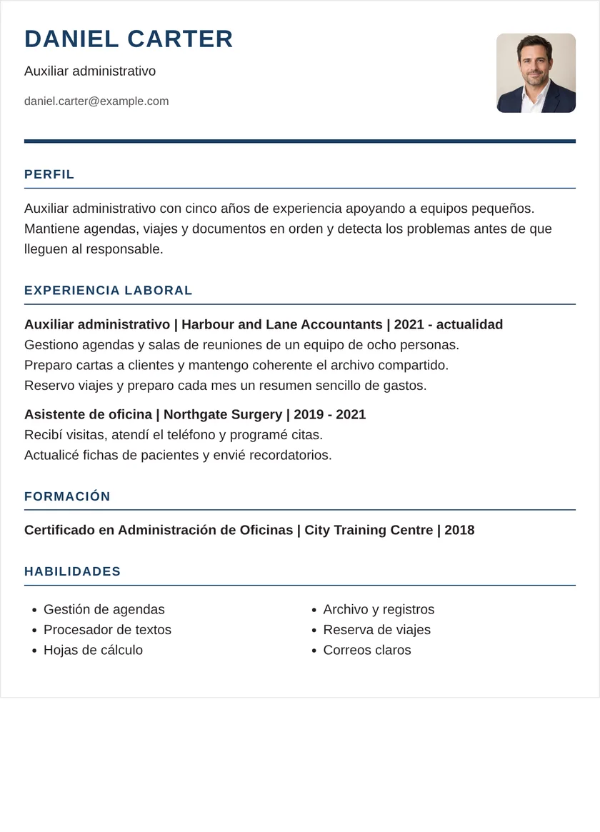 auxiliar administrativo - Ejecutiva Diseño
