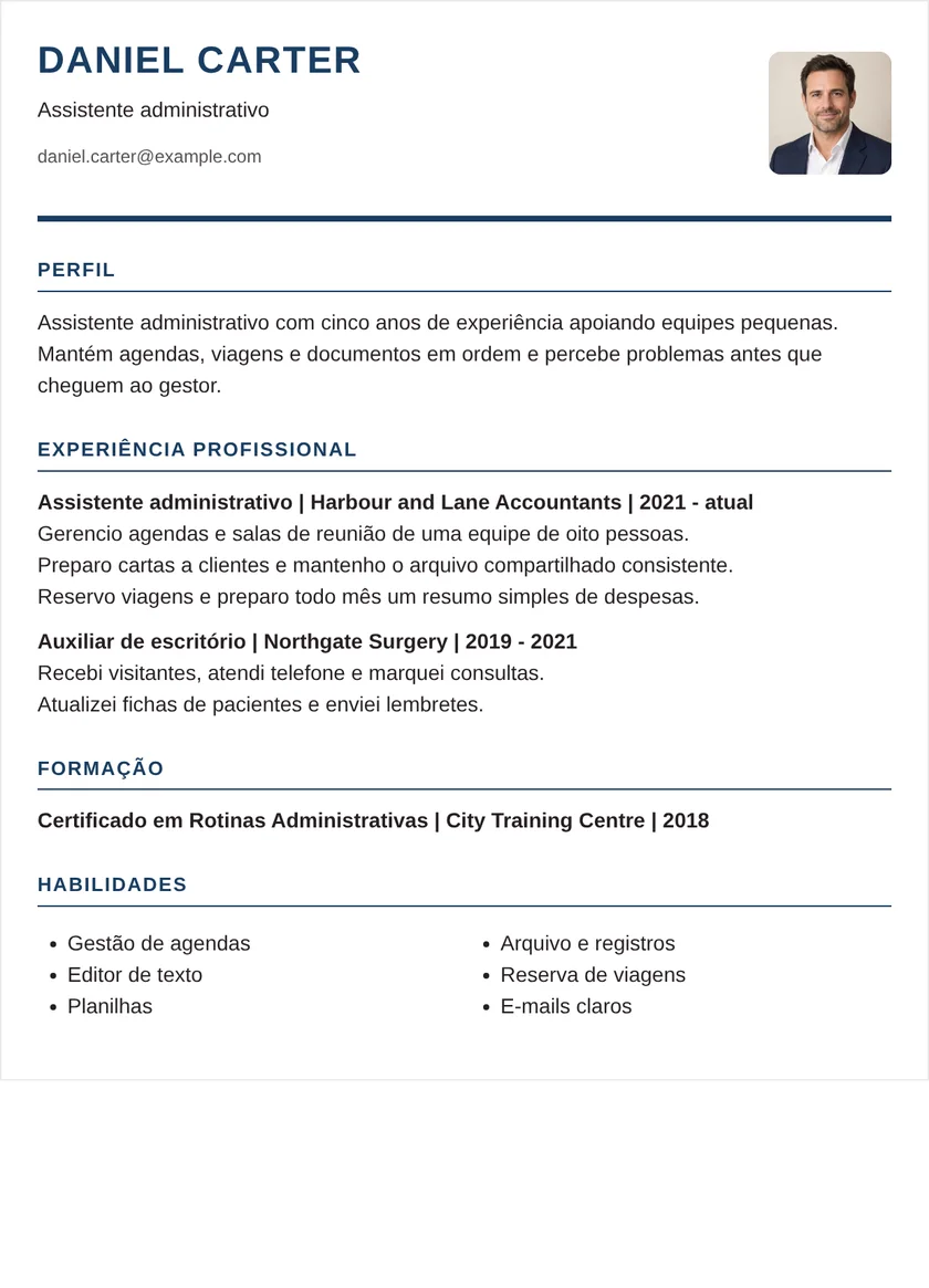 assistente administrativo - Executivo Modelo