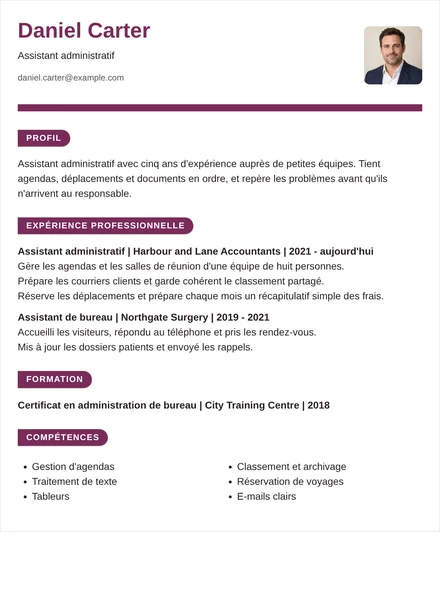 assistant administratif - Ruban Mise en page