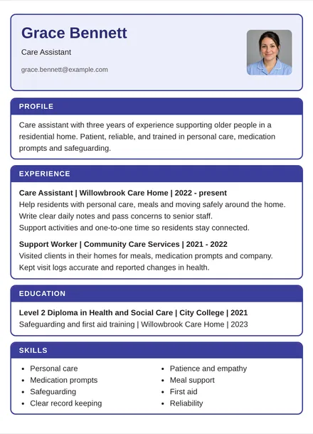 Care Assistant - Boxed Layout