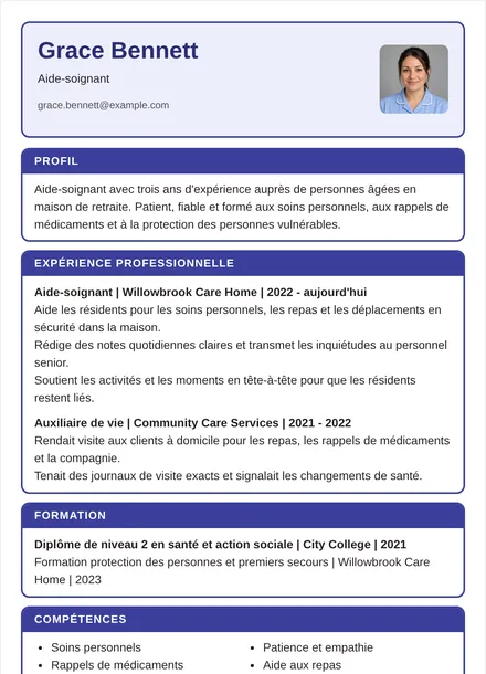 Aide-soignant - Encadré Mise en page
