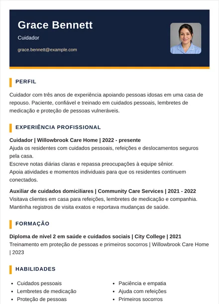 Cuidador - Dois tons Modelo