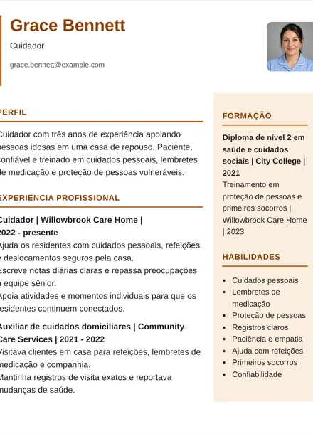 Cuidador - Coluna direita Modelo