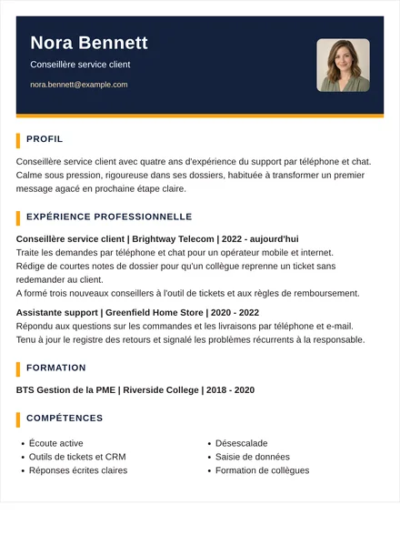 conseiller service client - Duo Mise en page