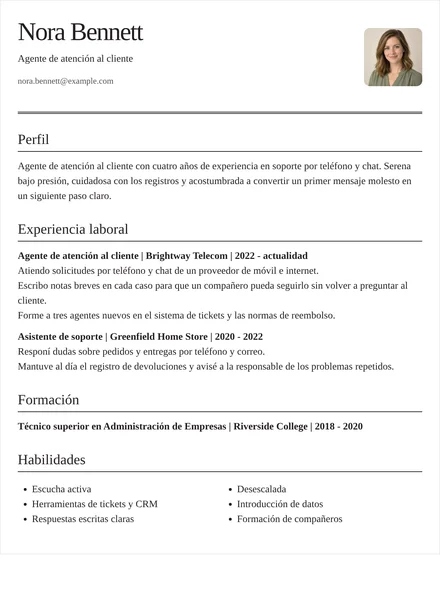 agente de atención al cliente - Editorial Diseño