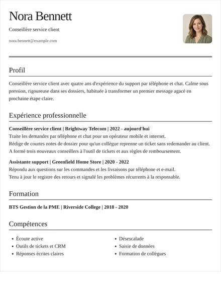 conseiller service client - Éditorial Mise en page