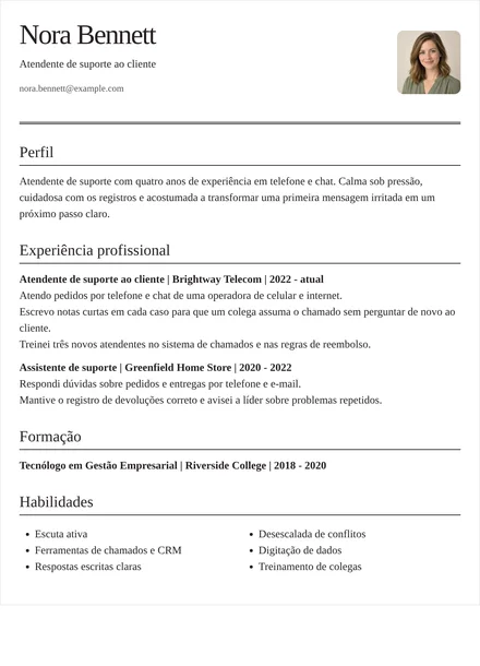 atendente de suporte - Editorial Modelo