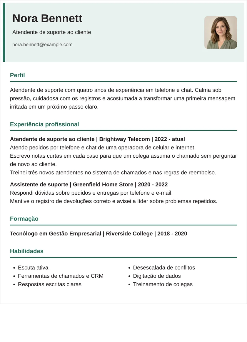 atendente de suporte - Moderno Modelo