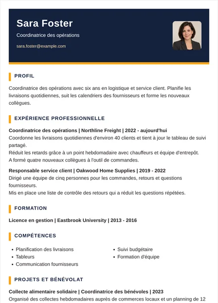 coordinateur des opérations - Duo Mise en page