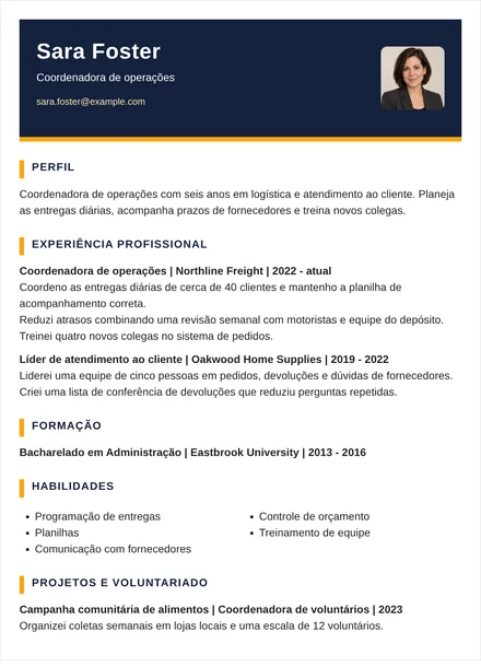 coordenador de operações - Dois tons Modelo