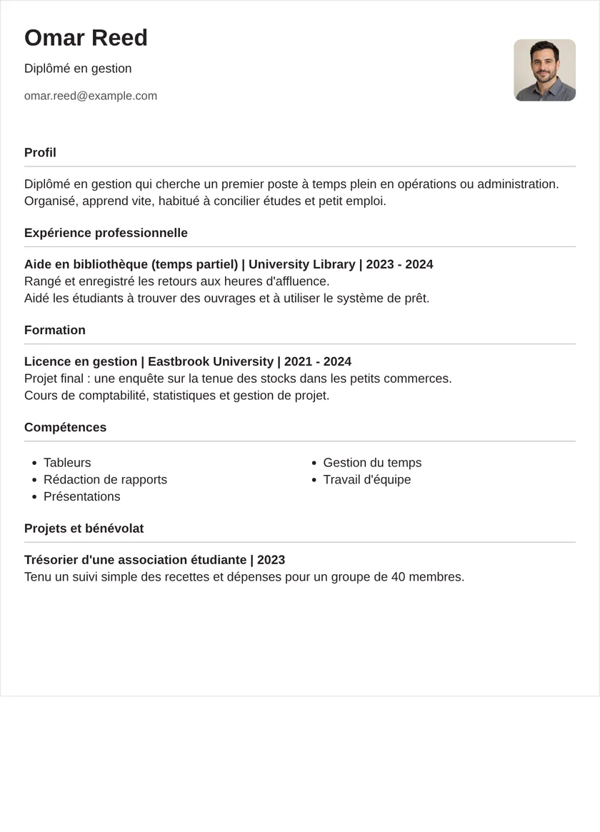 jeune diplômé - Compact Mise en page