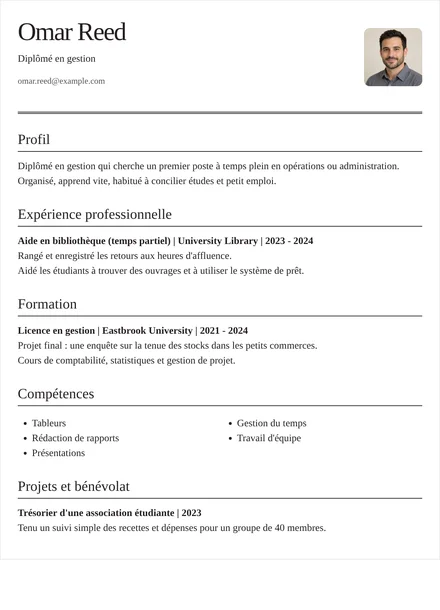 jeune diplômé - Éditorial Mise en page
