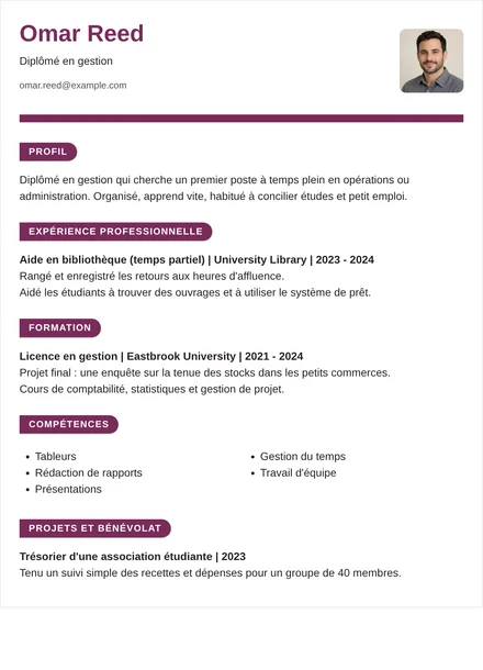 jeune diplômé - Ruban Mise en page
