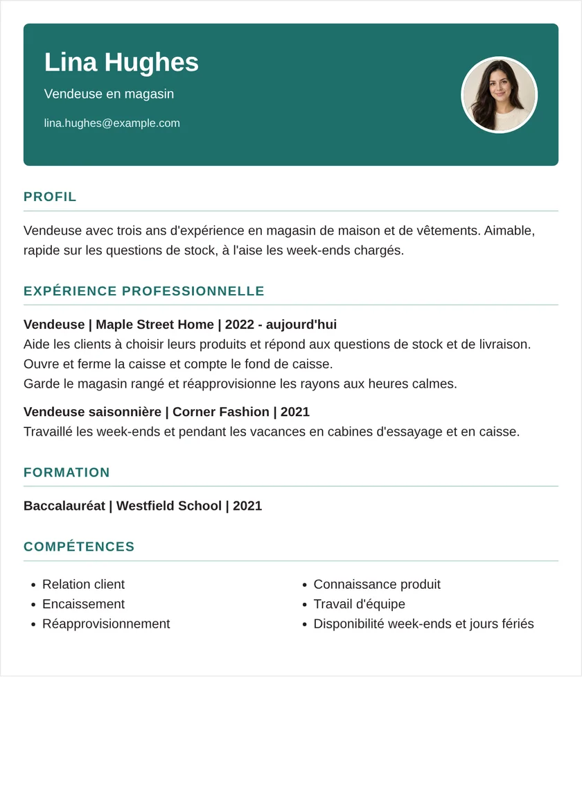 vendeur en magasin - Bandeau Mise en page