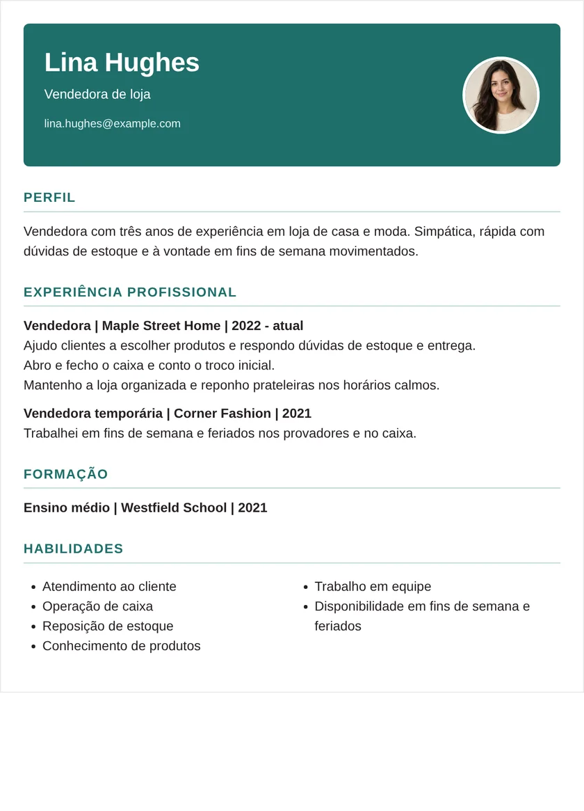 vendedor de loja - Faixa Modelo