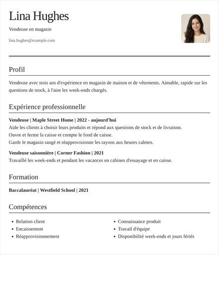 vendeur en magasin - Éditorial Mise en page