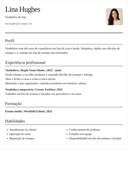 vendedor de loja - Editorial Modelo