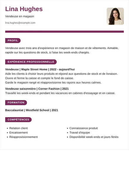 vendeur en magasin - Ruban Mise en page