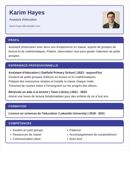 assistant d'éducation - Encadré Mise en page