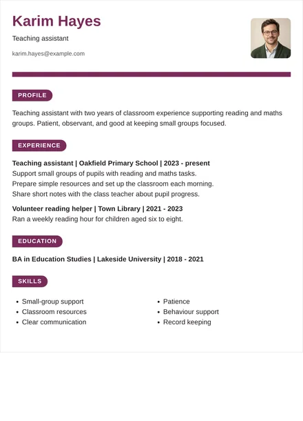 Teaching assistant - Ribbon Layout