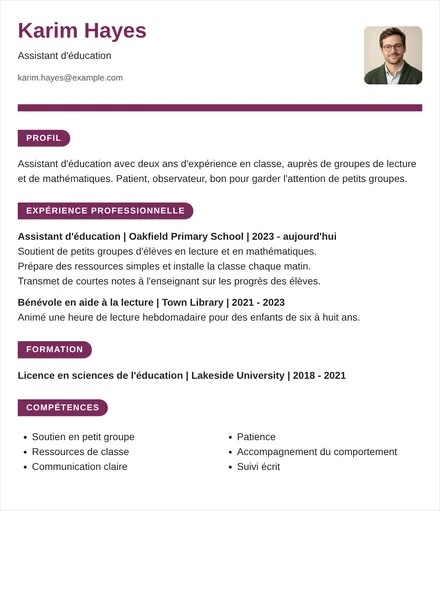 assistant d'éducation - Ruban Mise en page