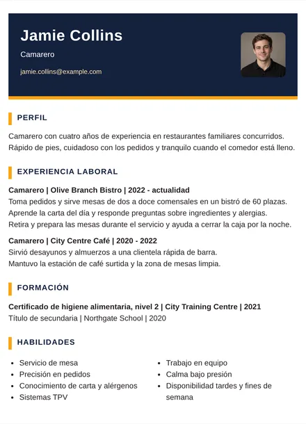 Camarero - Dos tonos Diseño