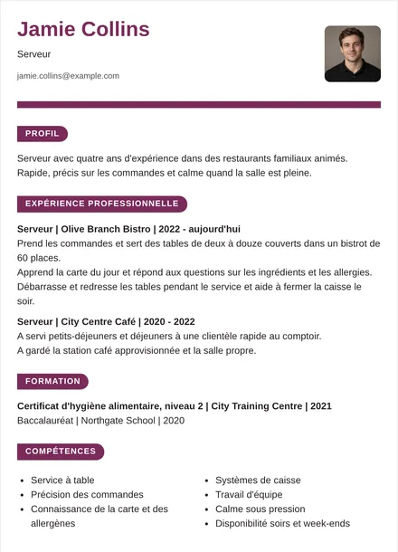 Serveur - Ruban Mise en page