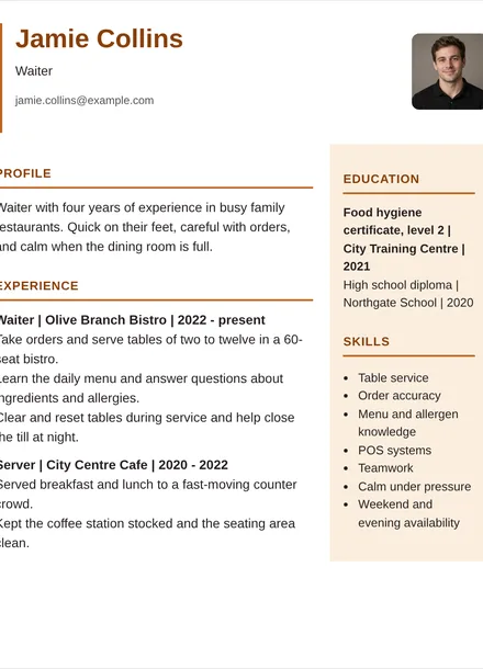 Waiter - Right rail Layout