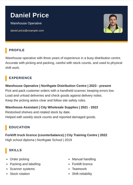 Warehouse Operative - Duo tone Layout