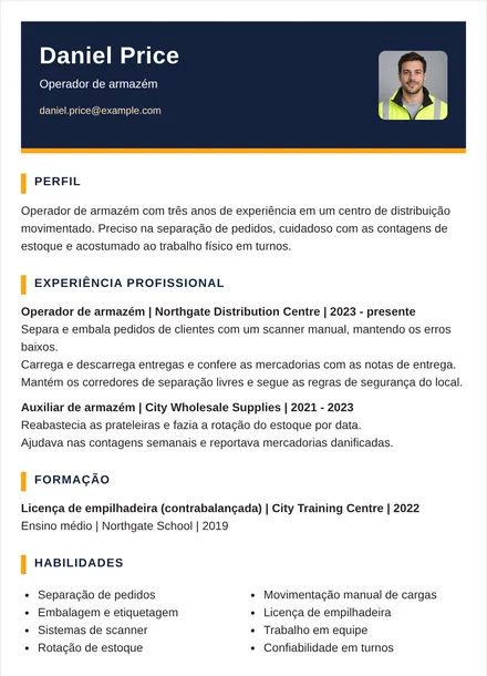 Operador de armazém - Dois tons Modelo