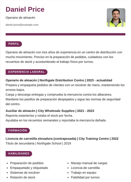 Operario de almacén - Cinta Diseño
