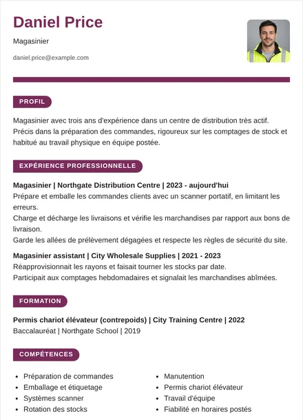 Magasinier - Ruban Mise en page
