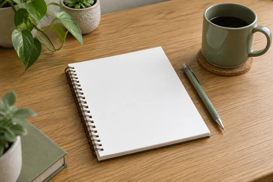 Espaço de trabalho ilustrativo para escrever um currículo